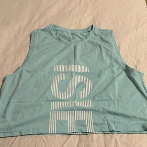 Sky Blue Graphic Tank Top